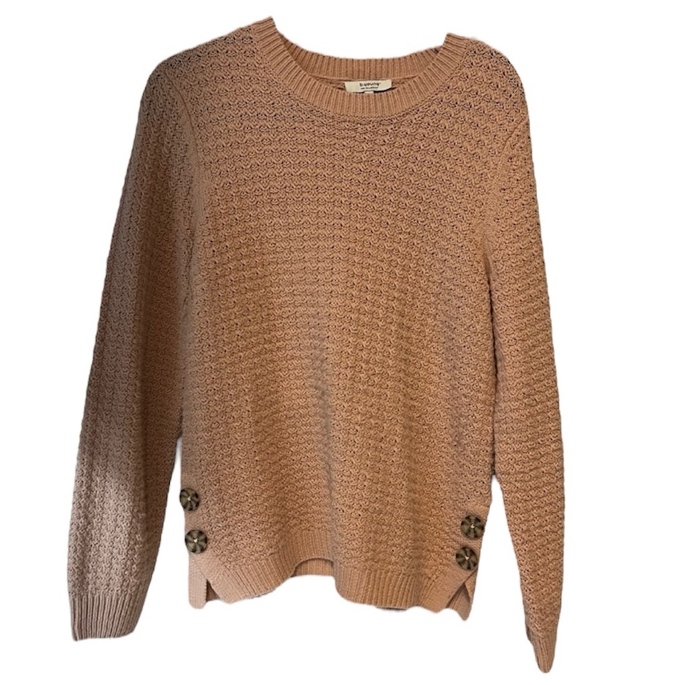 b.young Loose Knit Mara Long Sleeve Top sweater with side button detail large